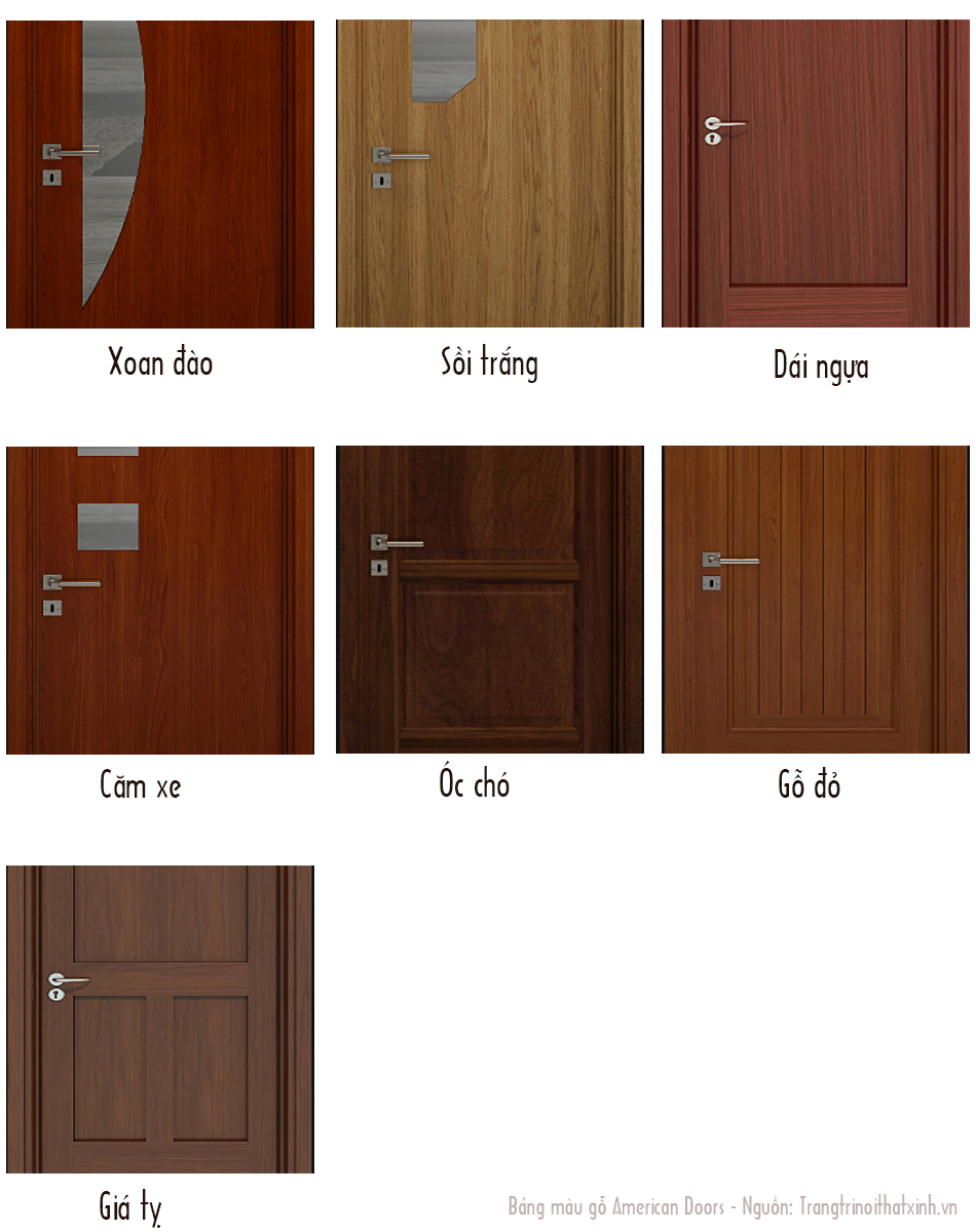 Bảng màu gỗ American doors